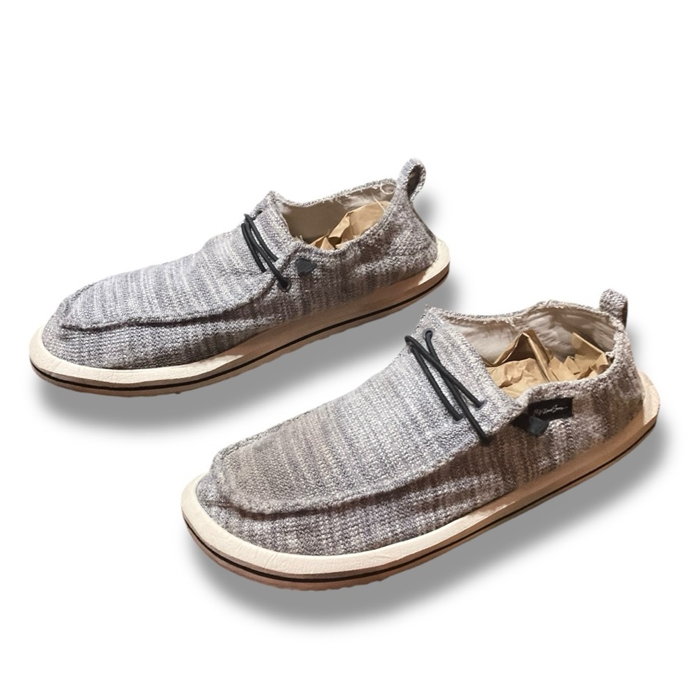 🌀 Maui & Sons Men’s Casual Slip-On Shoes Sz 11 Gray Black Low Top